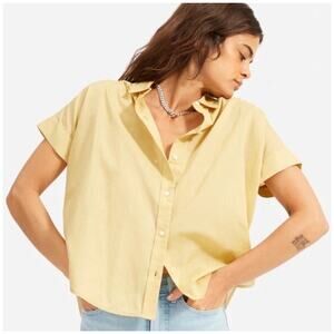 Everlane Square Air Shirt Yellow Cotton Blouse Size XXS